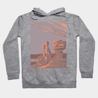 Rock Formations Ischigualasto Provincial Park in San Juan Province Argentina WPA Art Deco Poster Hoodie